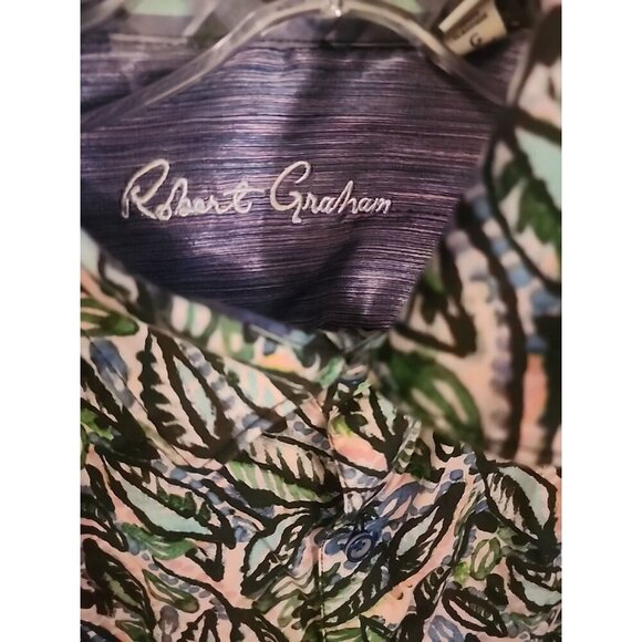 Robert Graham Mens L Classic Fit Alford Floral Multicolor ShortSleeve Shirt CR50 - Picture 2 of 4